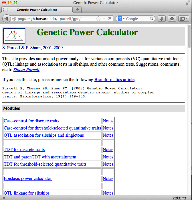 Genetic Power Calculator figure